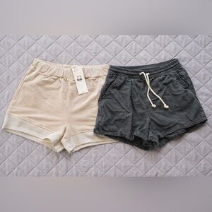 Women’s Lounge Shorts Bundle Aerie Feat Gray Beige Size Large